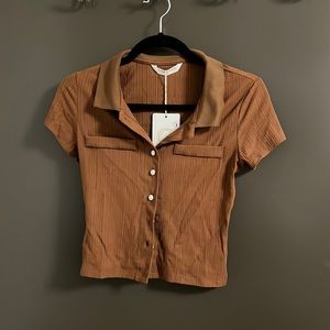Brand New | Commense | Brown Short Sleeve Cardigan Sz. S